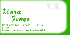 klara fenyo business card